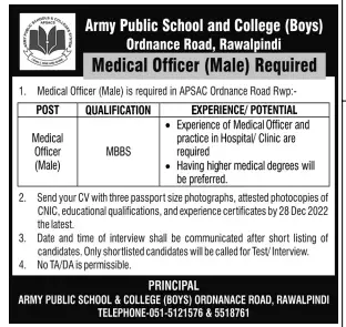 Army-Public-School-and-College-Ordnance-Road-Rawalpindi-Jobs-2023-advertisements